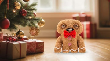 ZURU Fuggler Festive Fuggs 9 inch Soft Plush, Ugly Monster Stuffed Animal Toy with Human-Like Teeth, Multicolored Holiday Theme (Gingerbread)
