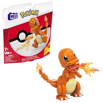 MEGA Pokémon Building Toys Set, Build & Show Charmander with 180 Pieces, 4 Inches Tall, for Kids