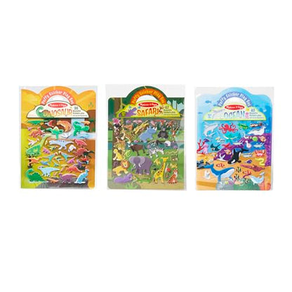 Melissa & Doug Puffy Sticker Activity Books Set of 3 - Safari, Dinosaur & Ocean, with 118 Reusable Puffy Stickers and Fold-Out Scenes, Mess Free Play