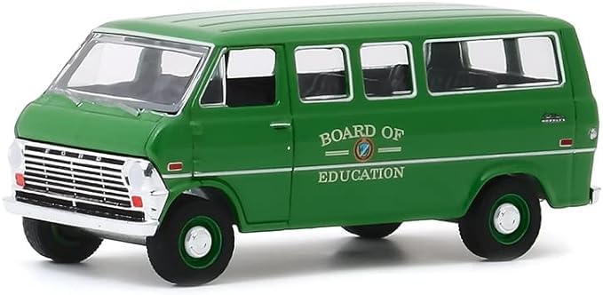 1970 Club Wagon Van Green Board of Education Hobby Exclusive 1/64 Diecast Model by Greenlight 30170