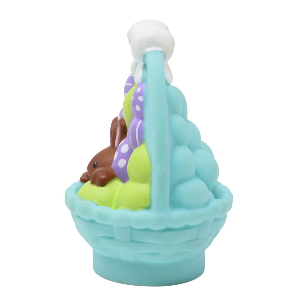 Fisher-Price Replacement Part Little People Collectible Easter Dollhouse Playset P8224 - Replacement Blue Easter Basket with Brown Bunny and Purple