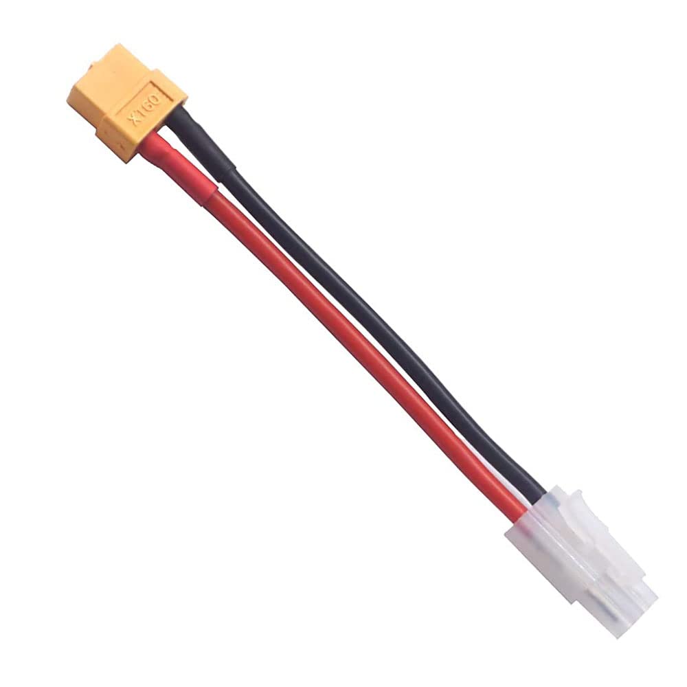 2Pairs XT60 Connector to Big Tamiya Style Plug Male Female Adapter with 14AWG 5CM Silicone Wire for RC FPV Drone Car Truck Battery Charger ESC