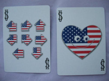 USPC Bicycle Red, White and Blue Series 2 with Rectangle Patch Design Playing Cards