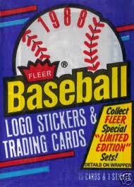 1988 Fleer Baseball Logo Stickers & Trading Cards (1 Wax-pack)