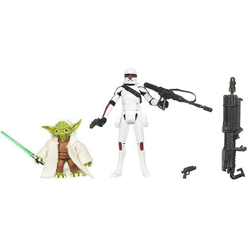 Star Wars 2009 Clone Wars Animated Action Figure 2-Pack Yoda and Jek
