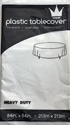 Royal() 84" Round Plastic Table Cloth, Plastic Party Table Cover, Reusable Plastic Table Cloth, Disposable Round Table Cover (4, White)…