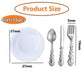 4Sets Kitchen & Dining Theme Miniature Dish Set - 1:12 Scale Plates,Spoons,Knife & Fork,Realistic Porcelain Tableware for Dollhouse,Miniature Dinner