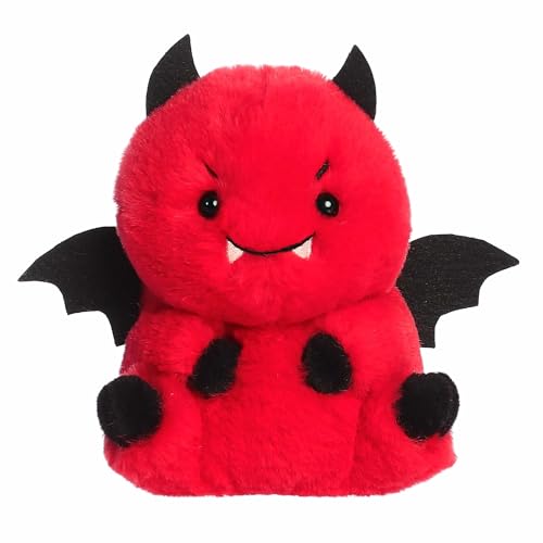 Aurora® Spooky Rolly Pet™ Danny Devil™ Stuffed Animal - Compact Size for On-the-Go Fun - Perfect for Halloween Decorations and Gifts - Red 5 Inches