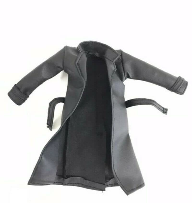 HAZYJT 1/12 Scale Coat Black Wired Trench Coat Model for 6" Mezco ML Punisher Doll