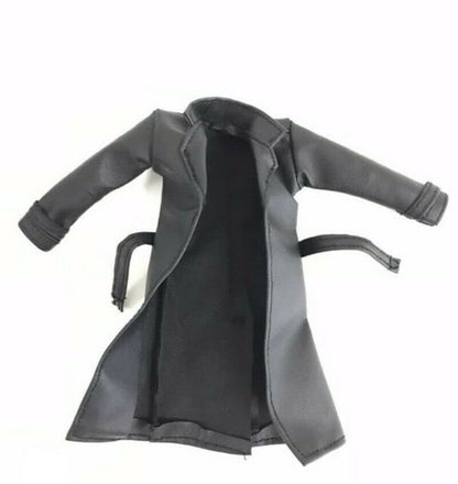 HAZYJT 1/12 Scale Coat Black Wired Trench Coat Model for 6" Mezco ML Punisher Doll