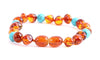Baltic Amber Bracelet (Unisex) - Genuine Baltic Amber Beads (5.5 in.) (Turquoise)