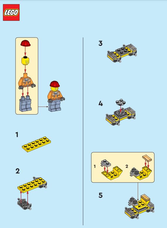 LEGO City: Construction Worker Minifigure with Small Crane