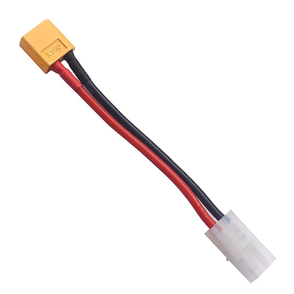 2Pairs XT60 Connector to Big Tamiya Style Plug Male Female Adapter with 14AWG 5CM Silicone Wire for RC FPV Drone Car Truck Battery Charger ESC