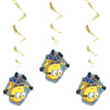 Despicable Me Hanging Swirl Decorations, 26" (Pack of 3) - Eye-Catching Yellow & Blue Design, Perfect for Indoor & Outdoor Use