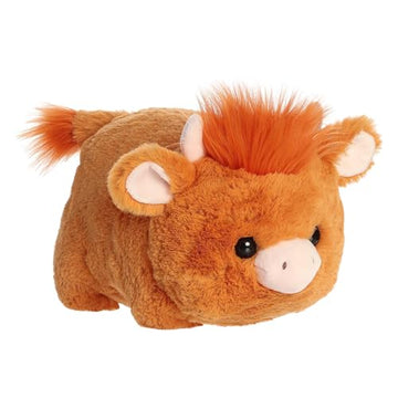 Aurora® Adorable Spudsters™ Hamish Highland Cow™ Stuffed Animal - Round Shape Makes for Comforting Cuddles - Perfect for Kids All Ages and Animal