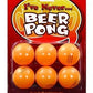 Beer Pong Balls, 6 Pack, Orange, with Funny I've Never Sayings