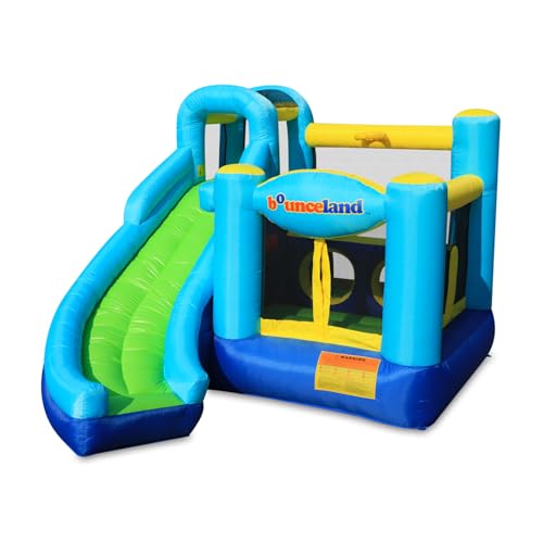 Bounceland Ultimate Combo Inflatable Bounce House, 12 ft L x 10 ft W x 8 ft H, Basketball Hoop, Obstacle Wall, Fun Tunnel, Slide and Bounce Area
