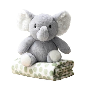 The Peanutshell Blanket Gift Set, Ellie Plush Elephant Stuffed Animal Toy for Boys, Girls, Cute Elephant Plushies, Animal Plush Toys, Small