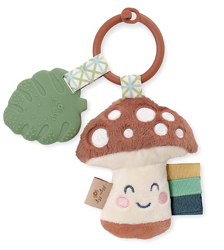 Itzy Ritzy Infant Toy & Teether - Itzy Pal Baby Teething Toy Includes Lovey, Crinkle Sound, Textured Ribbons & Silicone Teether Toy for Newborn