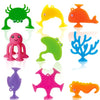 Suction Bath Toys for Kids, 9 PCS Silicone Ocean Animal Suction Cup Toys, Mold Free No Hole Bathtub Toy, Sensory Window Building Toy Gifts for Toddler