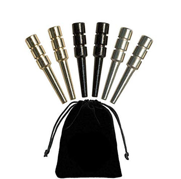 WE Games King-Sized Ultimate Cribbage Pegs - Set of 6 (2 Brass, 2 Silver, 2 Black)