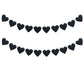 FAZHBARY 2 Pack Black Felt Heart Garland Banner for Valentines Banner Gothic Decor Farewell Wedding Anniversary Party Decorations