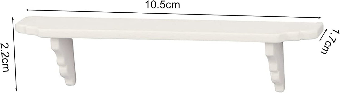 Dollhouse Wall Shelf, 1:12 Scale Miniature Dollhouse Accessories, White Doll House Storage Wall Shelf for Kitchen Scene White