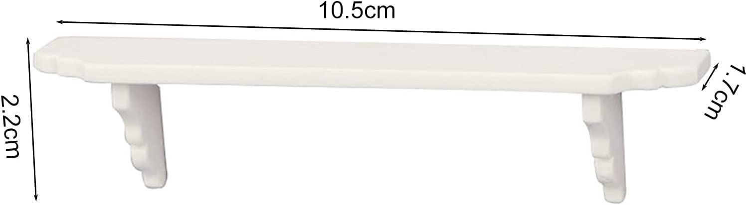 Dollhouse Wall Shelf, 1:12 Scale Miniature Dollhouse Accessories, White Doll House Storage Wall Shelf for Kitchen Scene White