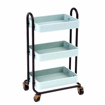 EatingBiting 1:6 sacle Miniature Furniture Cart Miniature Handcart Rolling Cart 3 Layers Storage with Wheels Furniture Mini House Kitchen Restaurant