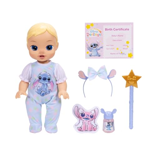 Disney Darlings 13-Inch Interactive Baby Doll - Magical Lights, Sounds, Music & Wand - Stitch -Inspired Nurturing Doll with Accessories - Multiple