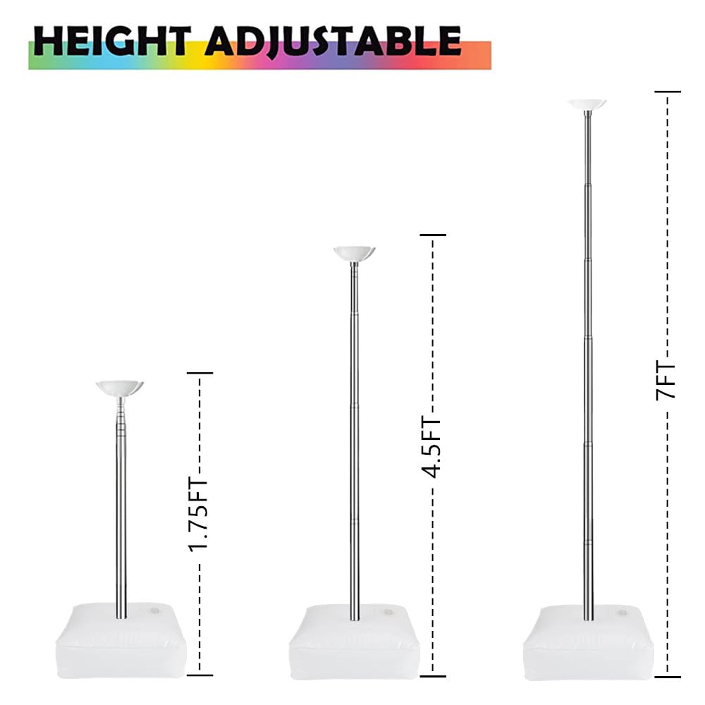 AooeDomi Metal Balloon Column Kit Set of 4, Reusable Telescopic Design with Base, Height Adjustable from 1.5 to 7 Ft, Balloon Stander for Party