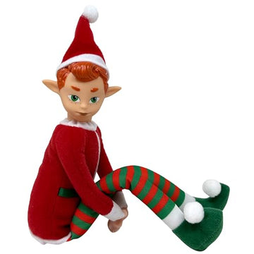 The Original Elf 12" Plush Christmas Elf Doll - Poseable Shelf Sitter with Flexible Dangling Legs - Perfect for Christmas Decorations, Toy Elf