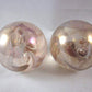 Big Game Toys~Set of 2 Peach Blush 35mm Boulder Translucent Peach/Pink White Swirl Large Shooter Solid Glass Marbles