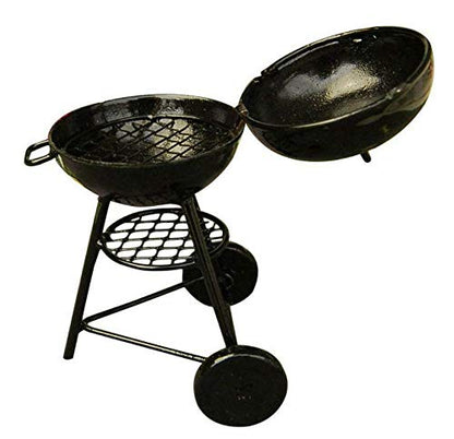 EatingBiting 1:12 mini House Miniature Furniture Room Kitchen Utensils Garden Round BBQ Oven Grill for Kitchen Small House Decor of Livingroom
