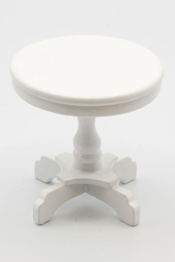 Dollhouse Miniature Round End Table (White)