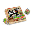 Melissa & Doug Farm Wooden Cube Puzzle with Storage Tray - 6-in-1 Animal Puzzle for Toddlers and Preschoolers - 16 Wooden Cubes - Farm Toy for Kids