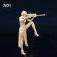 ZEDACA 1/64 Beautiful Killer Sniper Rifle Miniature Sand Table Villain Scene White Need to Be Colored by Yourself-Style1