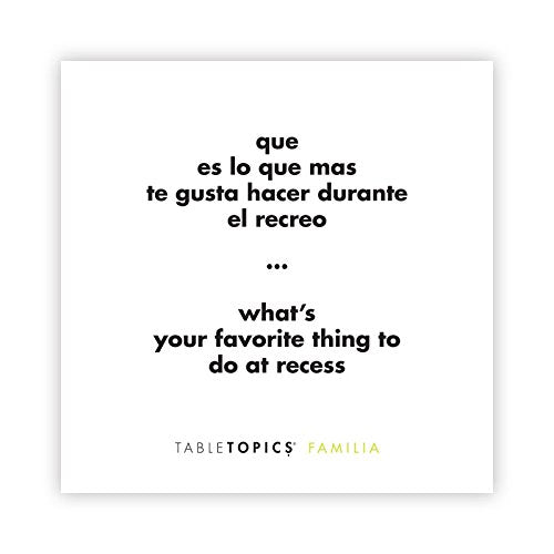 TableTopics Familia En Espanol Question Card Game - 135 Spanish/English Conversation Starter Cards, Game to Learn & Practice Spanish, Play