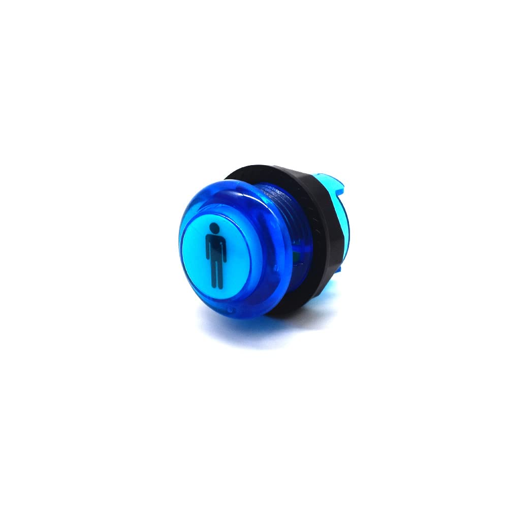 Arcity 6 Pcs/Lot 28mm Arcade LED Push Buttons Illuminated Player 1P 2P Coin Start Select Lit Blue with Microswitch for Arcade Machine Games Console
