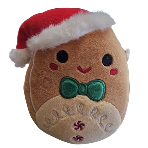 Squishmallows Official 5 inch Jordan The Gingerbread with Santa Hat - Child's Ultra Soft Stuffed Plush Toy