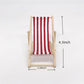 SXFSE Dollhouse Decoration, Mini Wooden Folding Beach Sunbath Chair Longue Deck Chair Craft Dollhouse Accessories