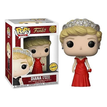 Funko Pop! Royals: The Royal Family - Diana Princess of Wales Red Dress Chase Variant Limited Edition Vinyl Figure (Bundled with Pop Box Protector