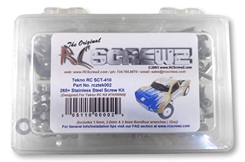 Tek002 - Compatible with Tekno RC SCT-410 Stainless Steel Screw Kit