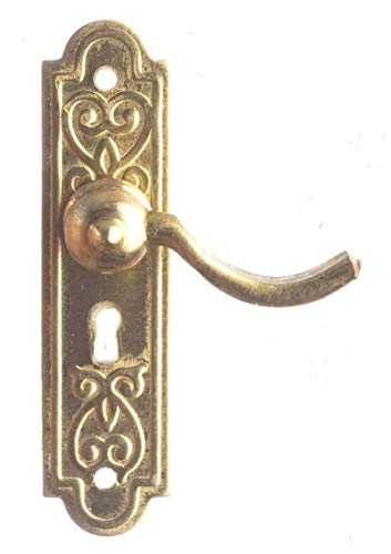 Melody Jane Dolls Houses Dollhouse Miniature Brass Door Plate & Handle