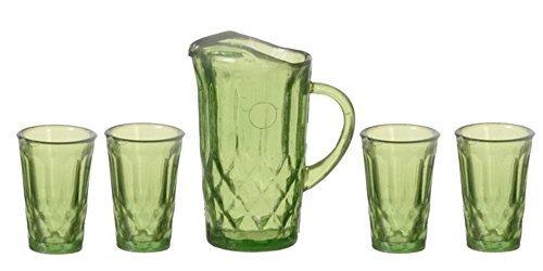 Melody Jane Dollhouse Emerald Green Jug & Glasses Set Chrysnbon Accessory