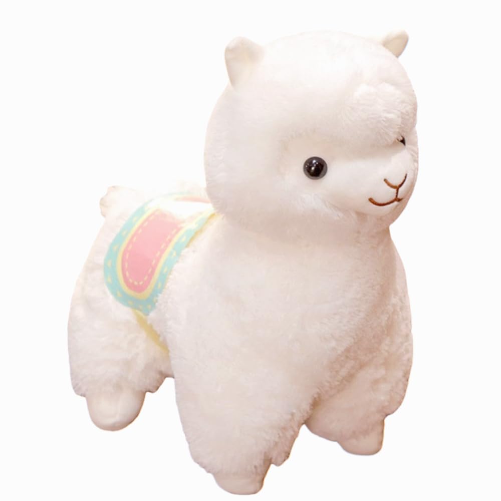 XIYUAN 13.8inch White Alpaca Plush Hug Pillow Toy Alpaca Doll Toys Llama Plushie Stuffed Animal Llamacorn Plushie Doll Toy Soft Fluffy Cushion