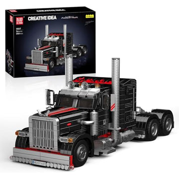 Mould King 10037 Semi Truck Building Set, Flatbed Truck Toy with 10 Wheels, Collectible Car Model to Build and Display, Creative Gift for Adult (1797