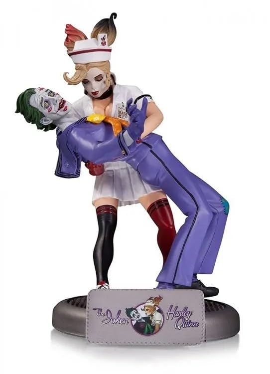 DC Comics Bombshells 10 Inch Statue Figure - Joker & Harley Quinn (2nd Edition)