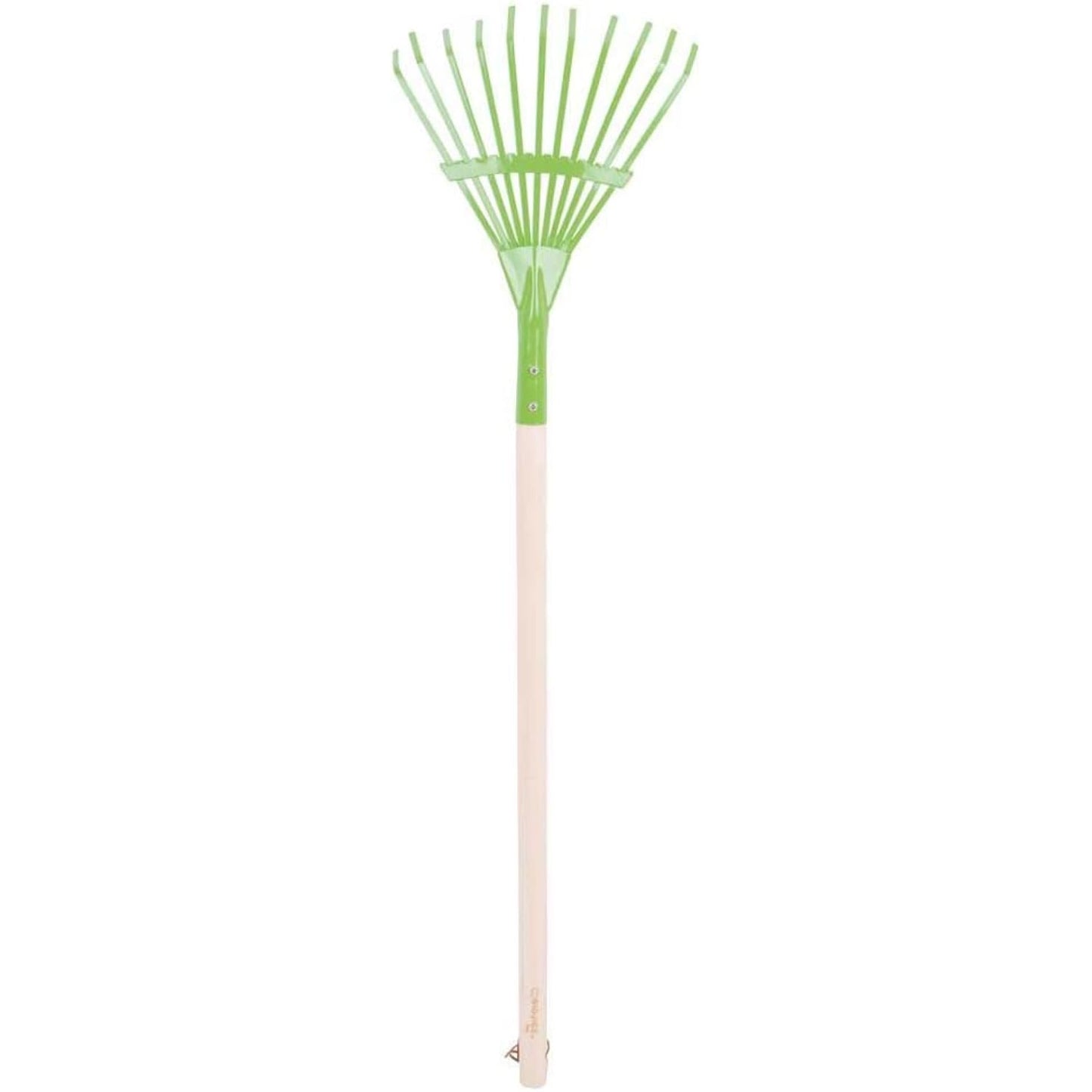 Bigjigs Toys Children's Long Handled Gardening Leaf Rake with Wood Handle