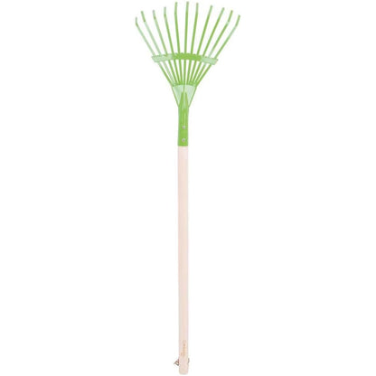 Bigjigs Toys Children's Long Handled Gardening Leaf Rake with Wood Handle